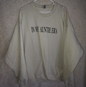 Cream Sweater with Graphic Text